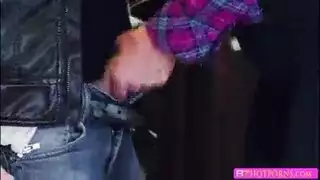 spectacled blonde nina in xxx threesome: sucking dick while getting fucked hard