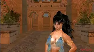 مشهد إباحي: الراقصة الخيالية الزرقاء تبتلع اثنين من بي بي سي في مثلث